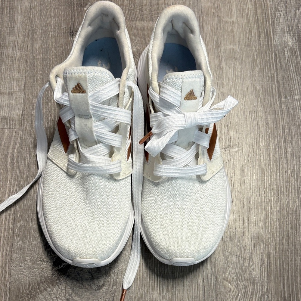 Adidas White and rose Gold Sneakers